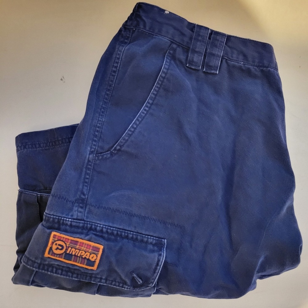 Vintage Y2K Impaq Cargo Shorts Men's Size XL 32 Blue Grunge Skater Hip Hop